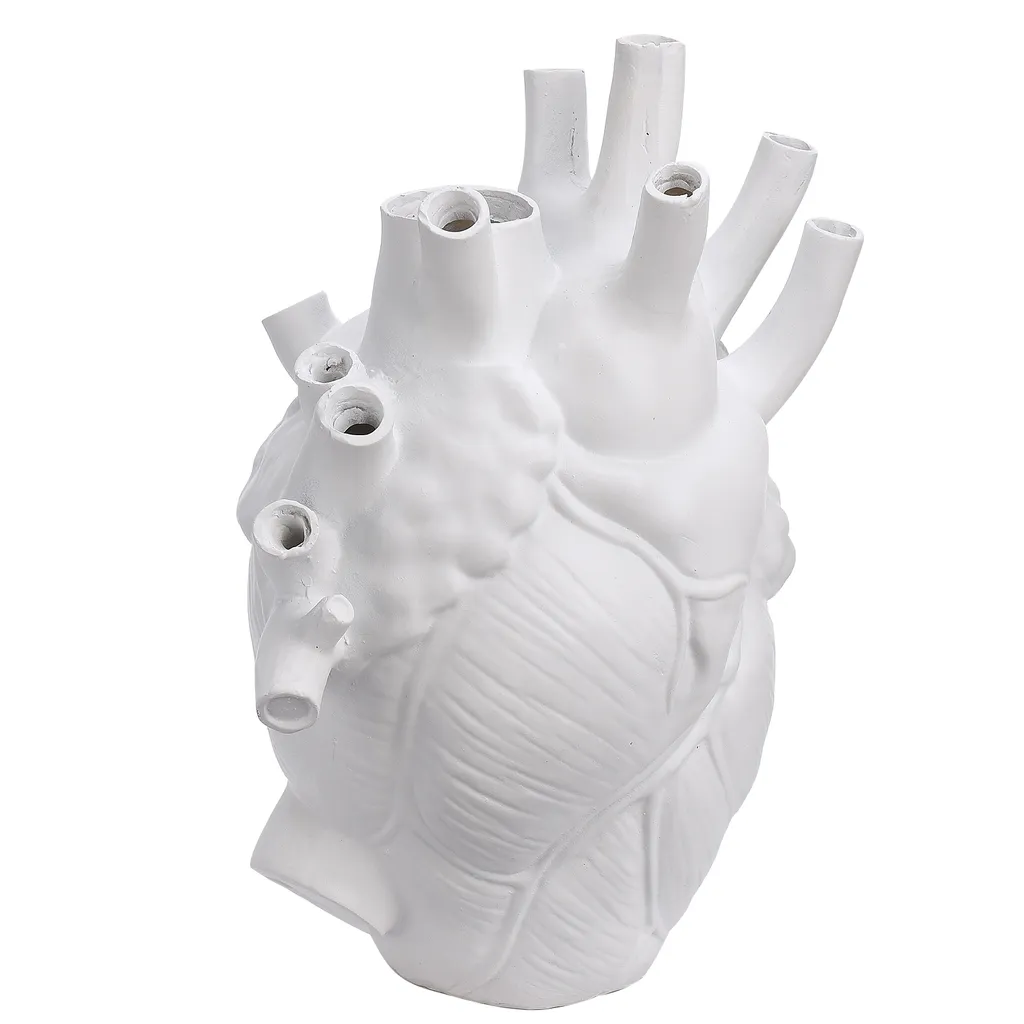 Vase cœur résine incassable pour décoration sécurisée sans risque