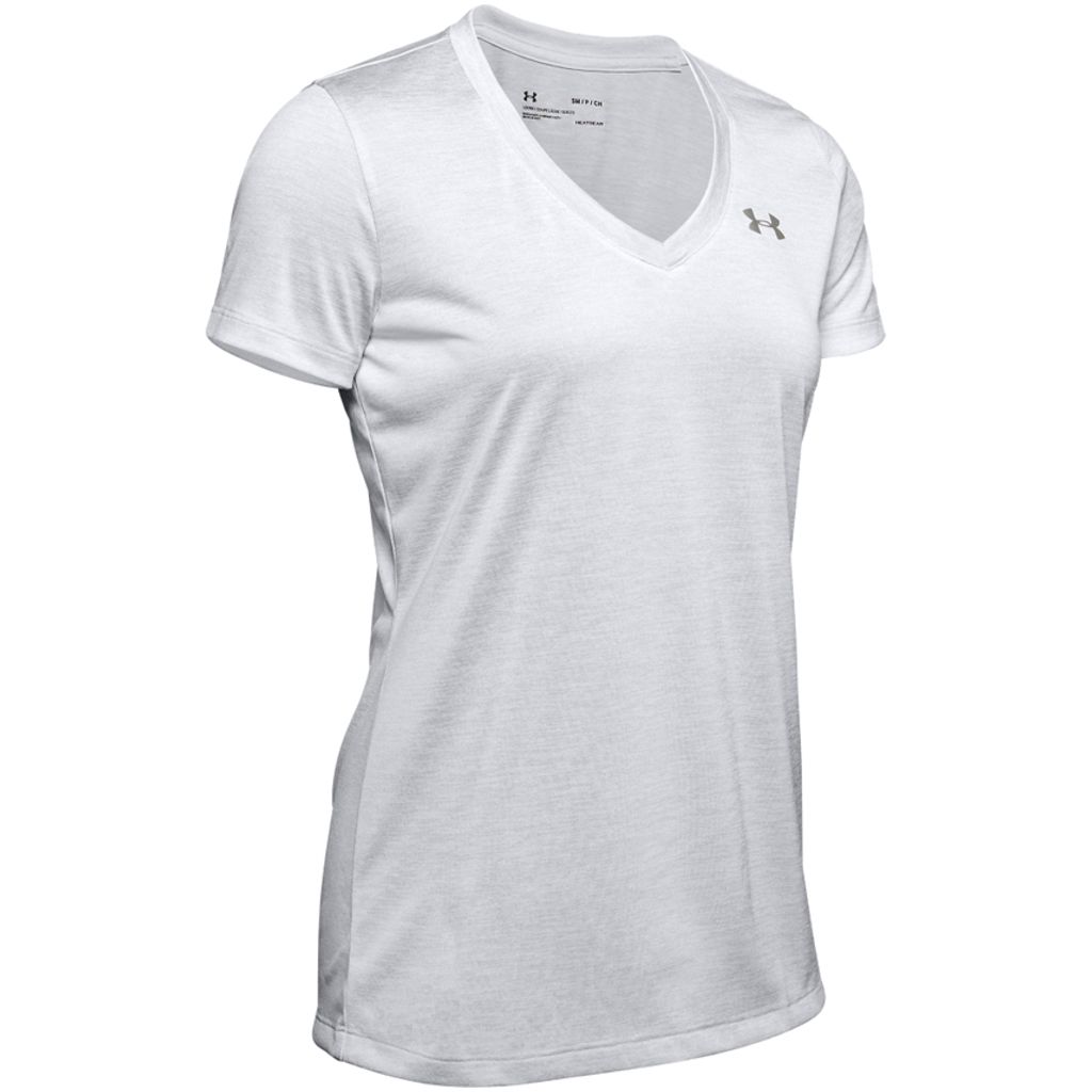 Under Armour Damen Tech Twist Kurzarmshirt V-Ausschnitt - 1258568, Farbe:Grau, Textil:XS