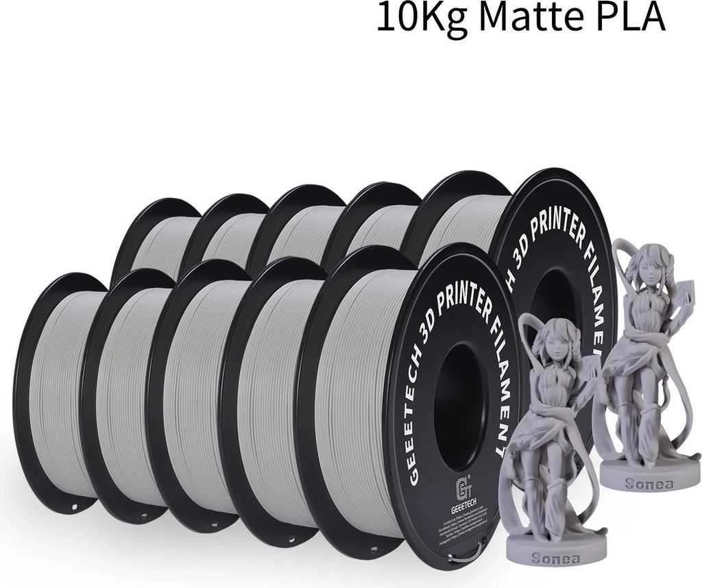 PLA Filament - 3D-Drucker Filament - 1,75 mm - 10 kg Spule - Vakuumverpackt - Nachleuchtend Blau