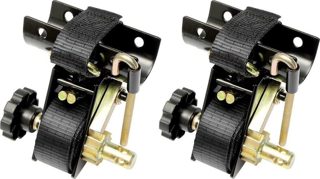Leitergestell-Ratschengurte mit J-Haken, 2-Zoll-Rohrbefestigung, schwarzes Rohr, 1,5 Zoll x 7,5 Fuß, einziehbares Ratschen-Befestigungssystem, 500...