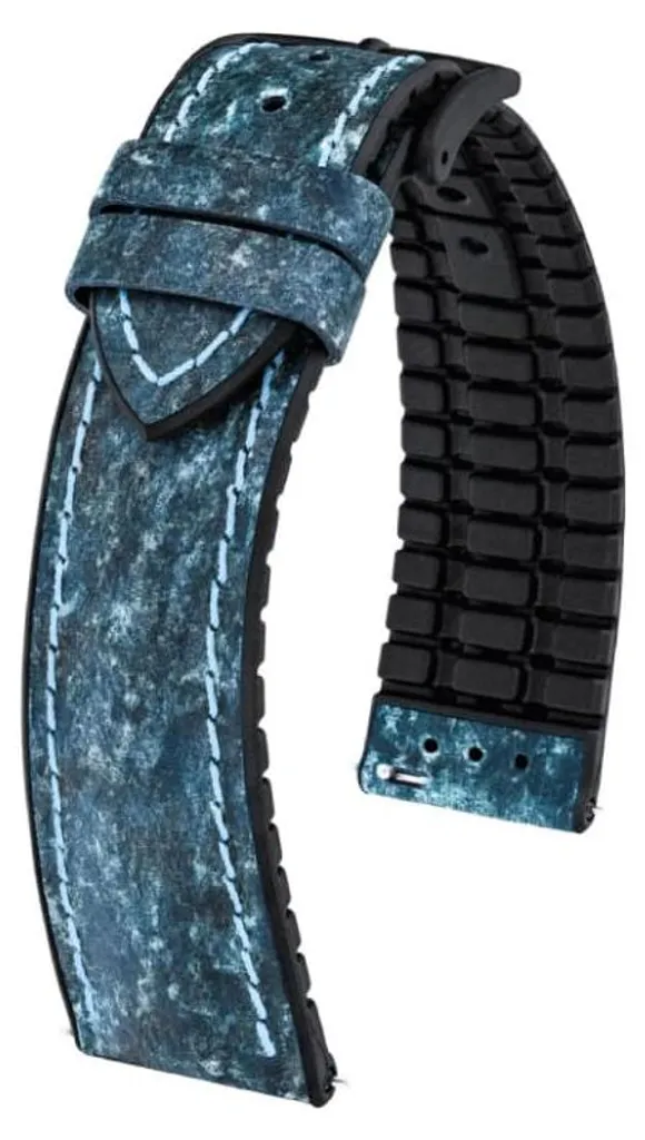 Bracelet Hirsch Stone L Bleu 20 mm 0925044080-5-20 en cuir véritable