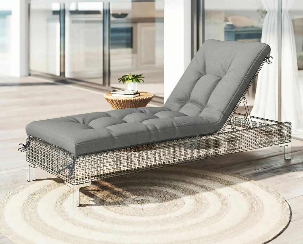 Sitzkissen, Abnehmbar Sitzkissen mit Befestigungsbändern für die meisten Liegen 198x65x13cm