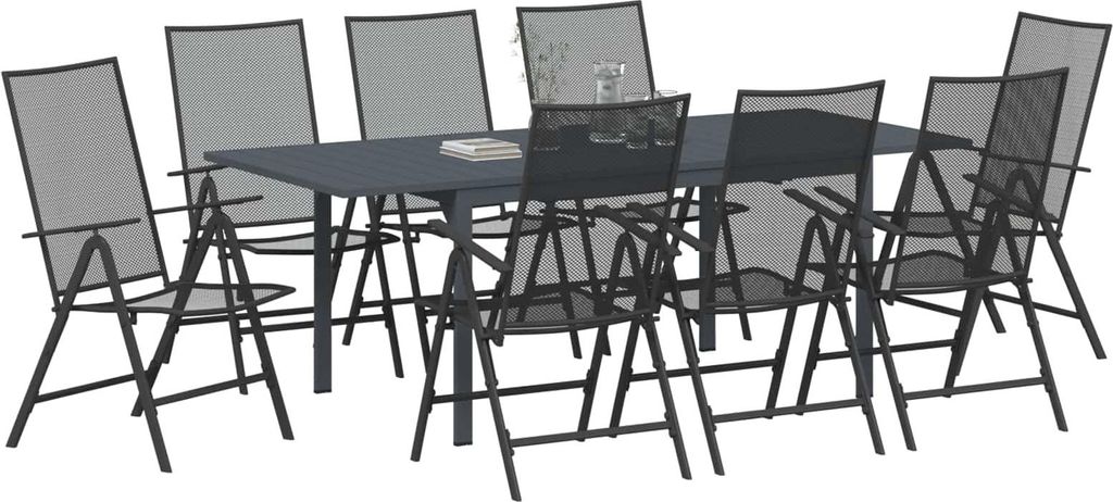 Garten Essgruppe 9 pcs Anthrazit Stahl