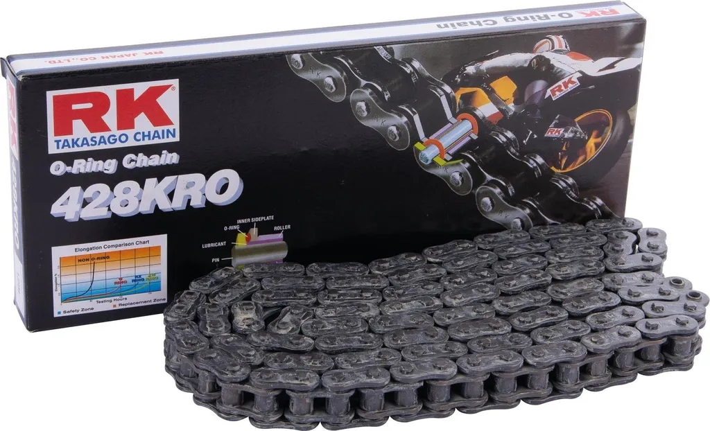 Chaîne Moto RK 428KRO 136 Maillons - Entretien Idéal 125cc à 300cc