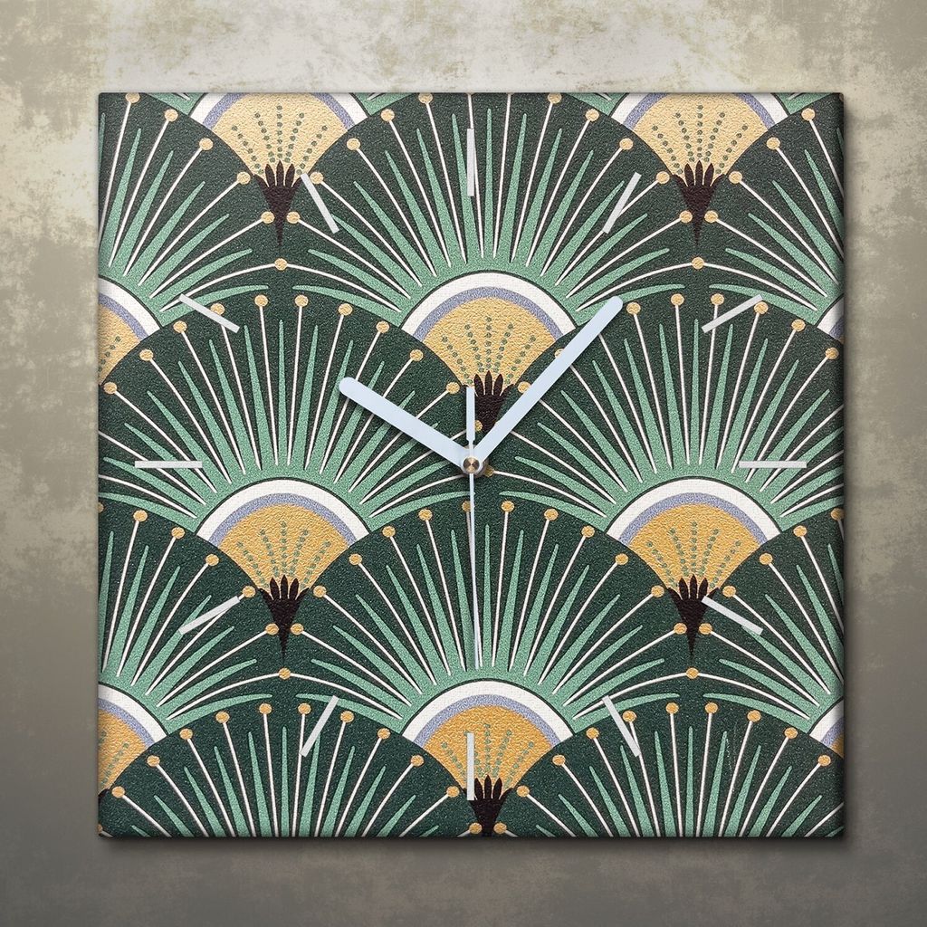 Wohnzimmer Leinwand Uhr Geräuschlos Küche 30x30 Geometrisch, Abstrakt, Textur, weiße Zeiger