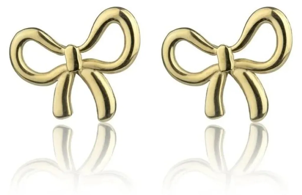 Boucles d'oreilles dorées finition or papillon Adelina EWE24013G