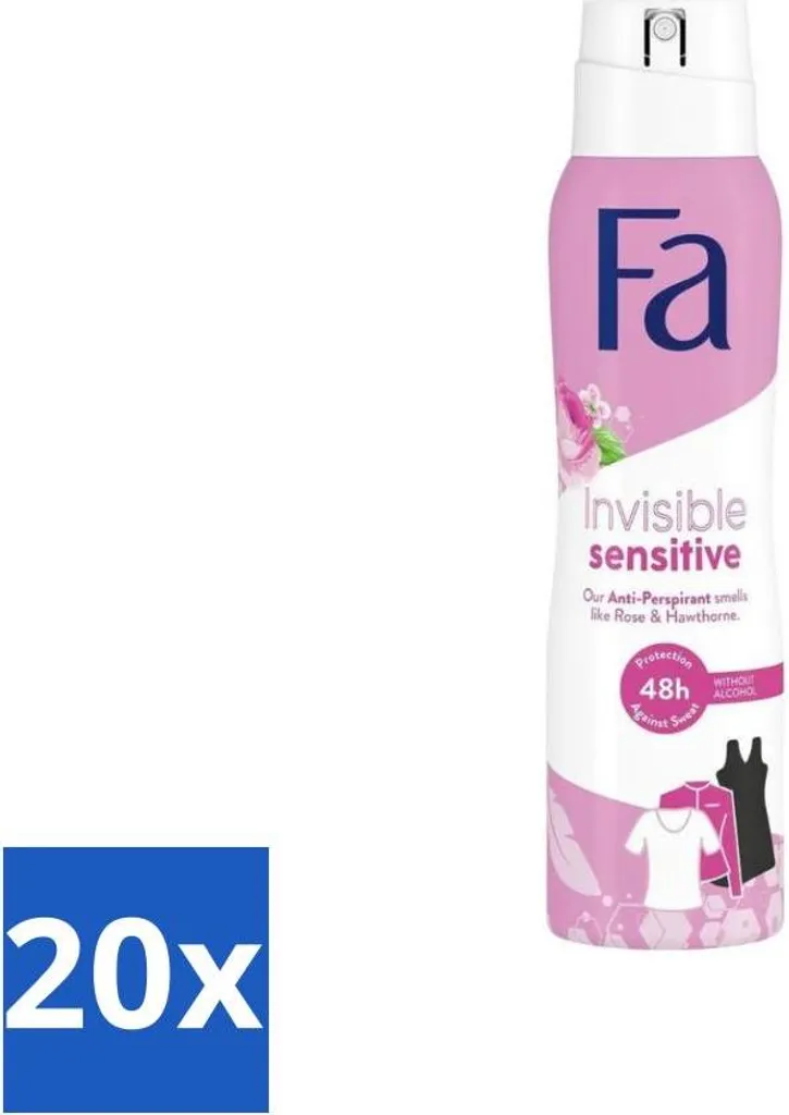 Maxi Offerta Fa Invisible Sensitive 150 ml - 20 Flaconi Anti-Irritazione
