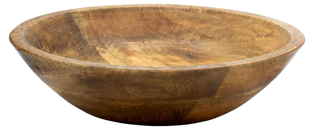 Runde Mangoschale lebensmittelecht - Ø 30 cm - Holz Obstschüssel natur - Servierschale Dekoschale Tischdeko Ablage