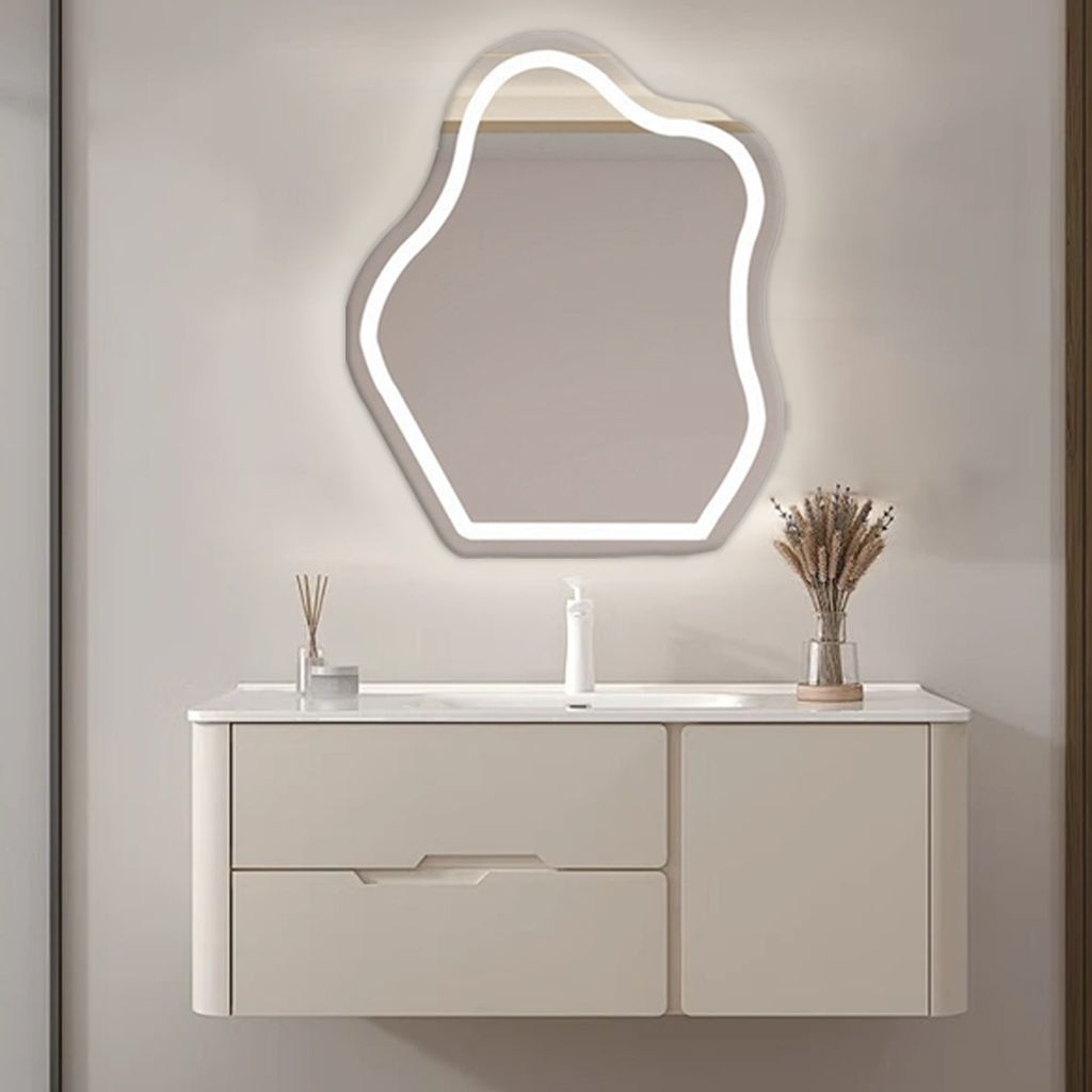 360Home LED Spiegel Schminkspiegel Wandspiegel Badezimmerspiegel Schlafzimmerspiegel Kosmetikspiegel Kaltweiß 70*90cm 【YSJ309】