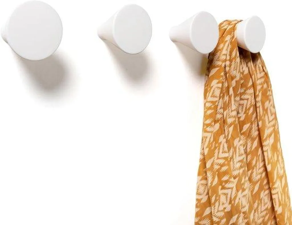 Panneau de rangement blanc élégant à 4 crochets robustes et discrets