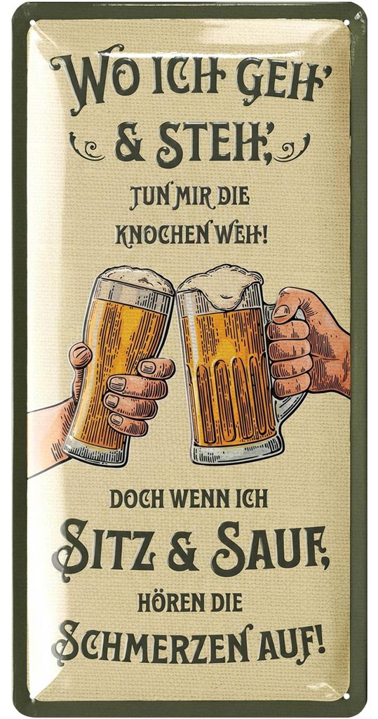 Retro Blechschild Bier, lustige Schilder mit Sprüchen als Produktbild 