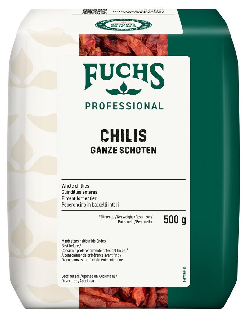 Fuchs Professional Chilis ganze Schoten mit freuriger Produktbild 