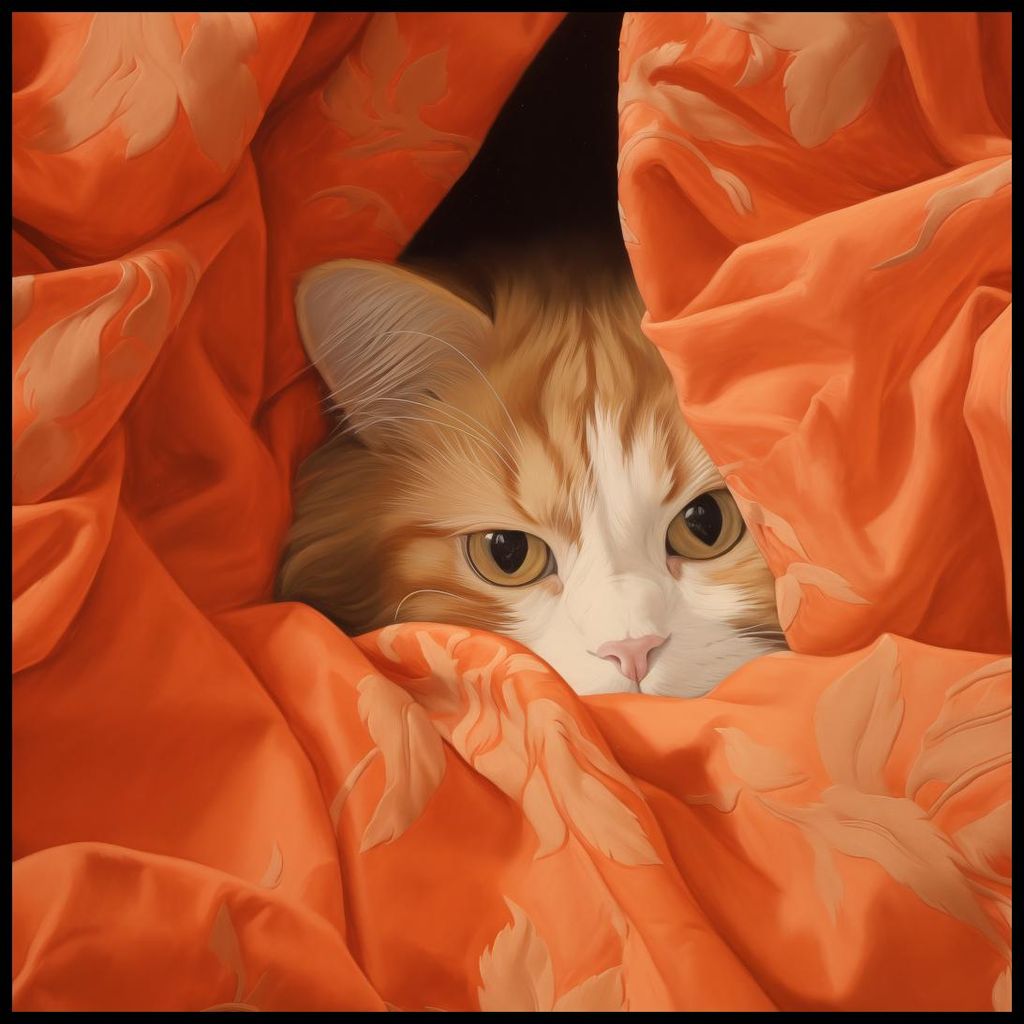 Plakat 80x80cm Versteckte Katze