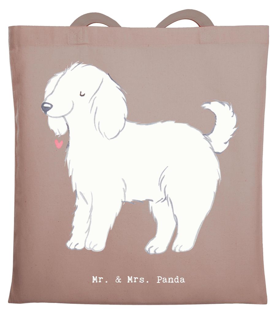 Mr. & Mrs. Panda Tote Bag Bologneser Lebensretter - Braun Pastell - Geschenk, Tasche, Jutebeutel, Shopping, canvas, Schultasche