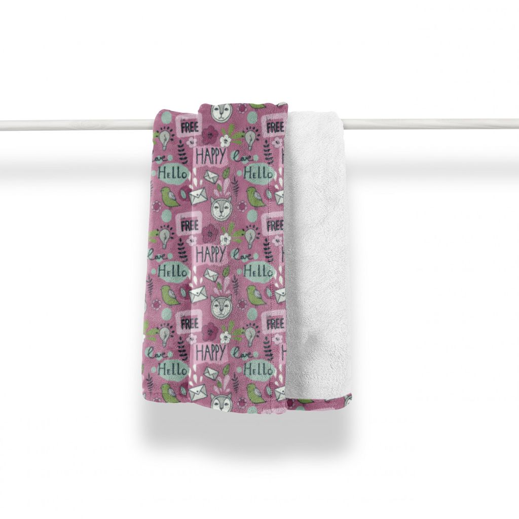 ABAKUHAUS Sprichwort Weich Flanell Fleece Decke, Hallo Free Happy Wording, Gemütlicher Plüsch für den Innen- und Außenbereich, 125 x 175 cm, Me...
