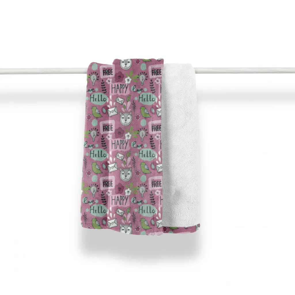 Plaid Arredo ABAKUHAUS 125x175 - Coperta Design Hello Free Happy Multicolore