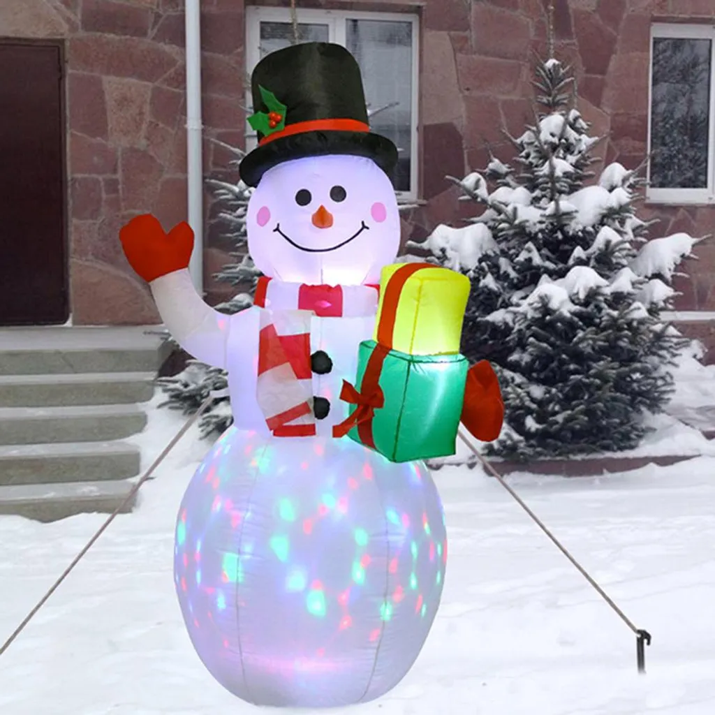 Décoration de Noël Extérieure Gonflable : Bonhomme de Neige Animé