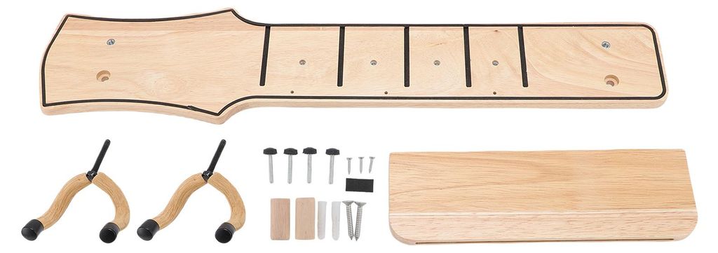 Gitarrenwandhalterung mit drehbarem Haken, Ablage, Plektrumhalter, Holz-Gitarrenständer T127 für Akustik- und E-Bass