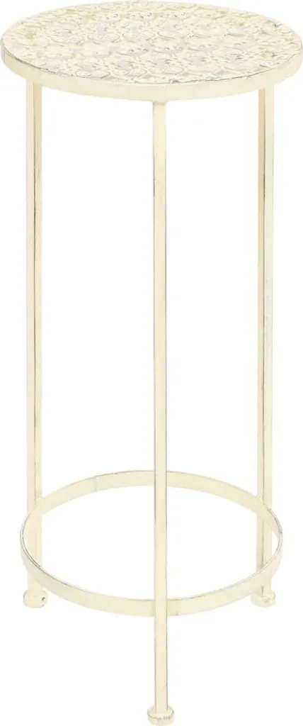 vidaXL Set de 3 supports pour fleurs en métal blanc style vintage 60234