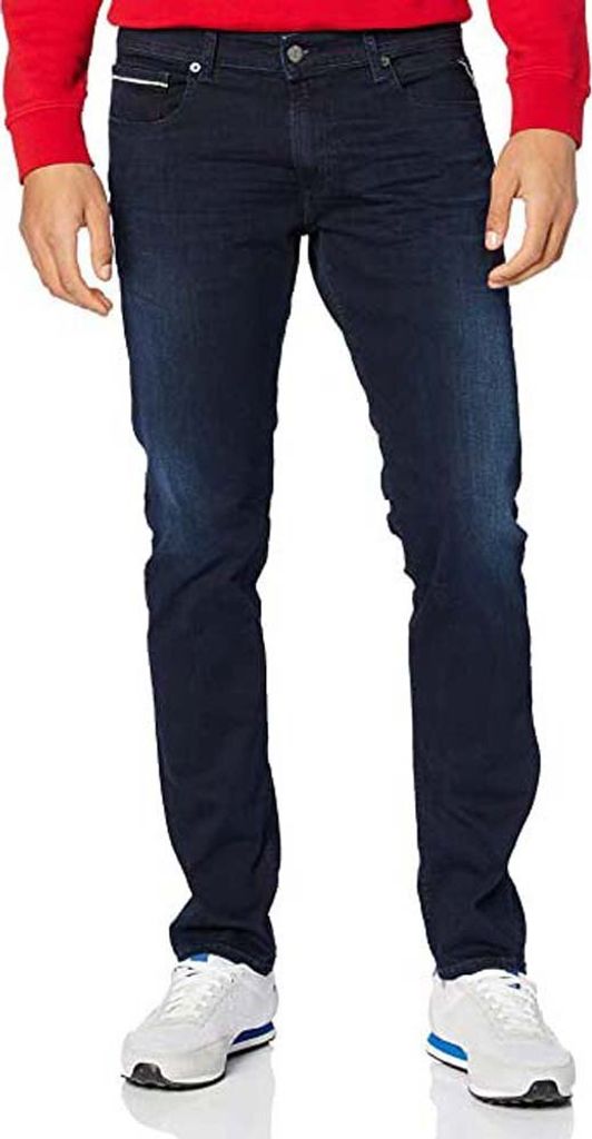 Replay Grover Straight Jeans, Blau 34W x 30L