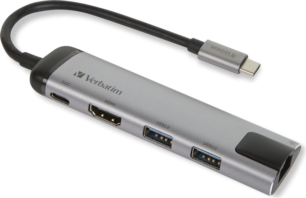 Verbatim USB-C Multiport Hub USB 3.0 HDMI Gigabit Ethernet Produktbild 