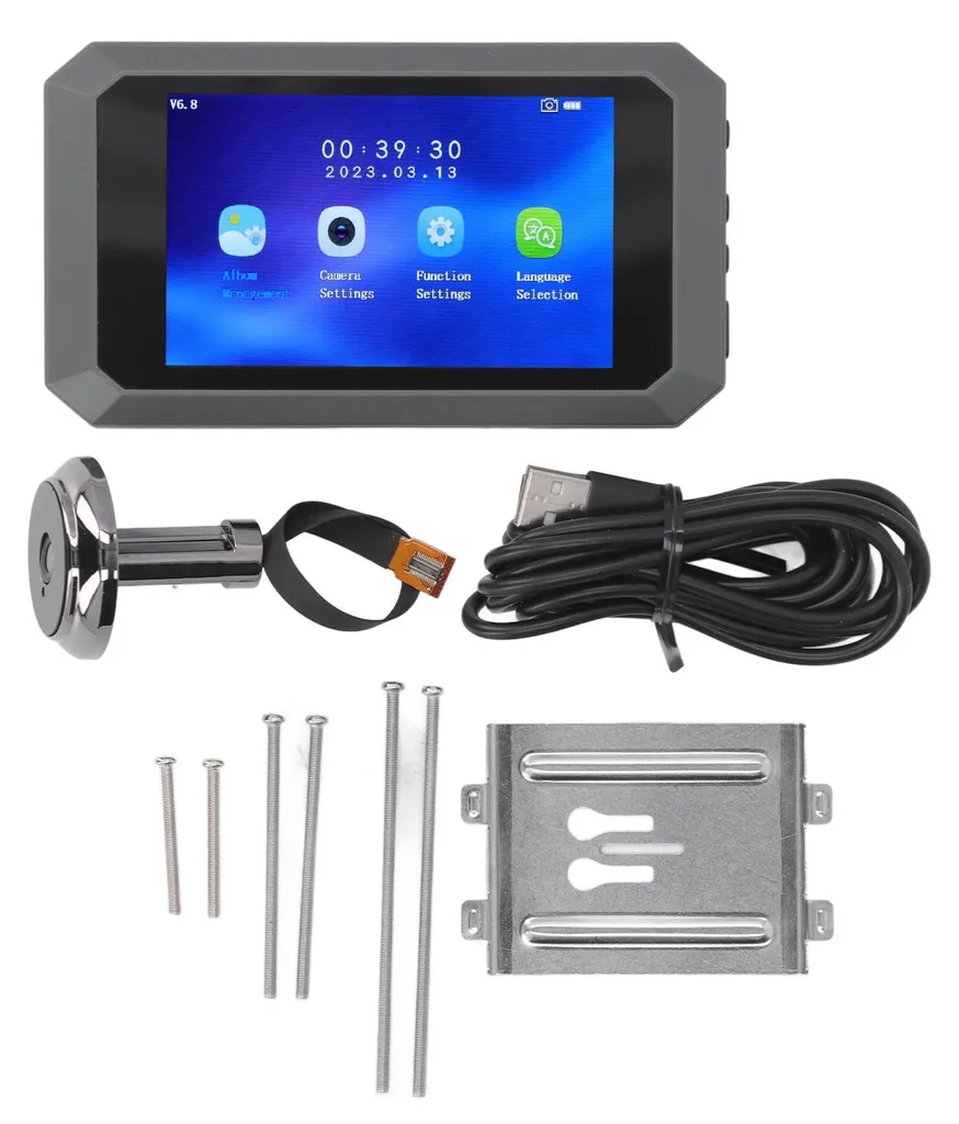 Visiophone Sans Fil avec Judas Caméra Intégré et Écran Couleur LCD de 4 Pouces