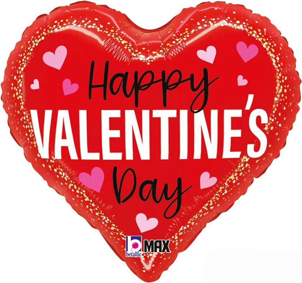 18"/Ø46cm Herz Folienballon "Happy Valentines Day"