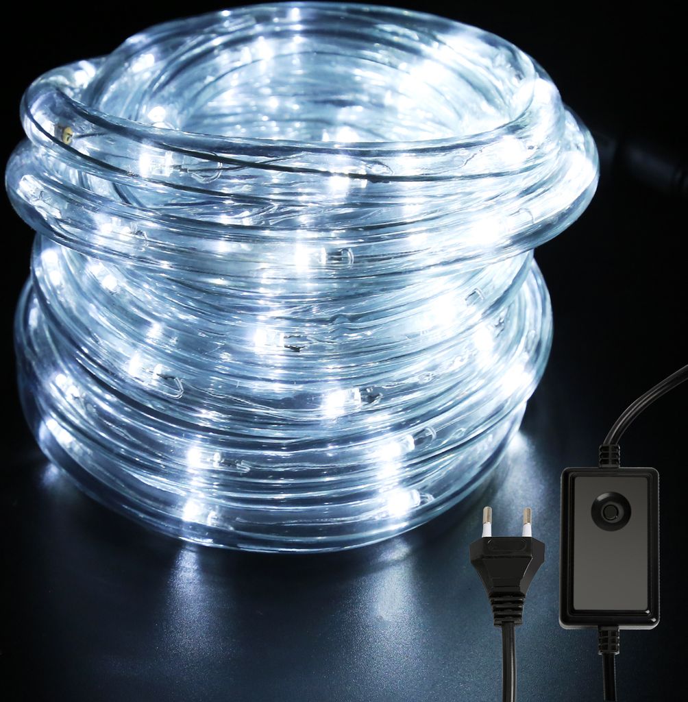 Peviasot LED Lichtschlauch Komplett Set mit Zubehör Lichterkette Beleuchtung Kaltweiß 20 Meter LED für Drinnen/Draußen Weihnachten Beleuchtung ...