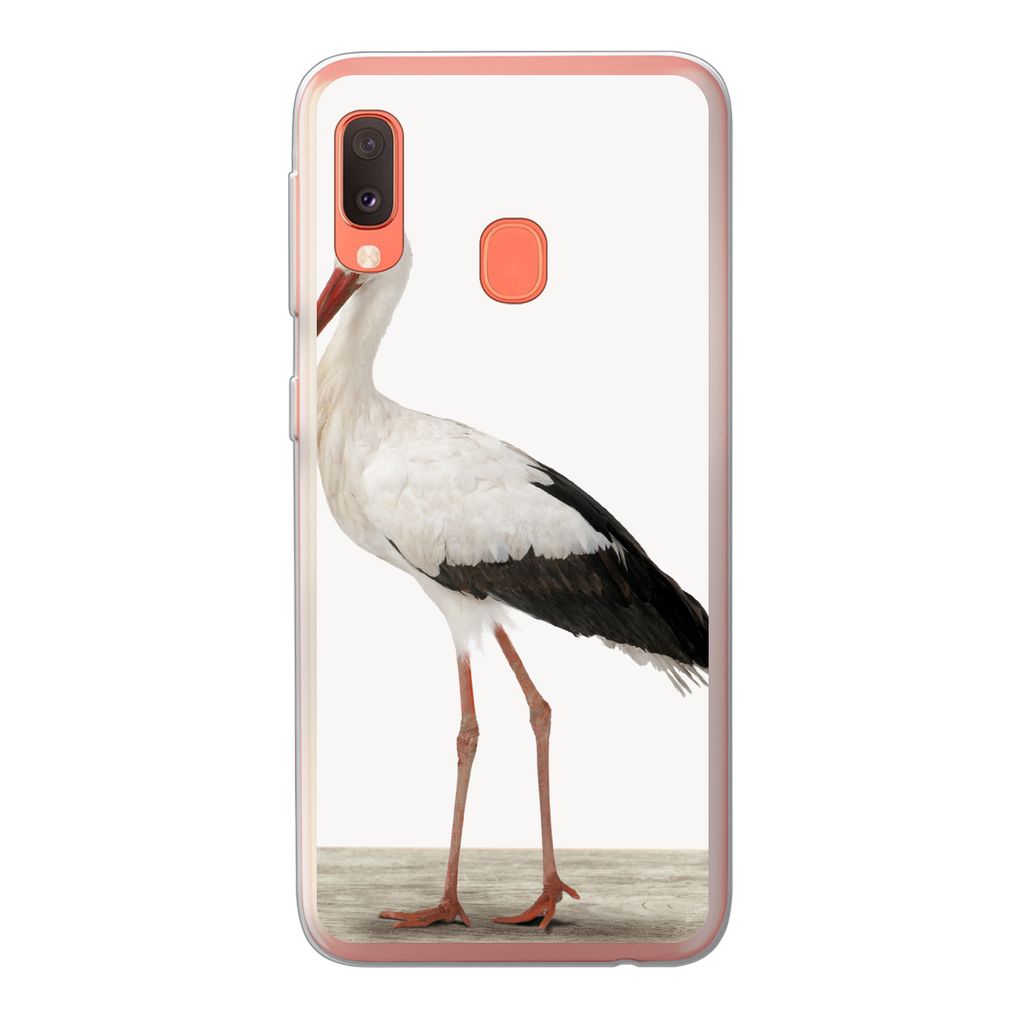MuchoWow Handyhülle Schutzhülle Hülle für Samsung Galaxy A20e Storch - Vogel - Tiere - Jungen - Kinder - Mädchen Silikon Softcase Handy Hül...