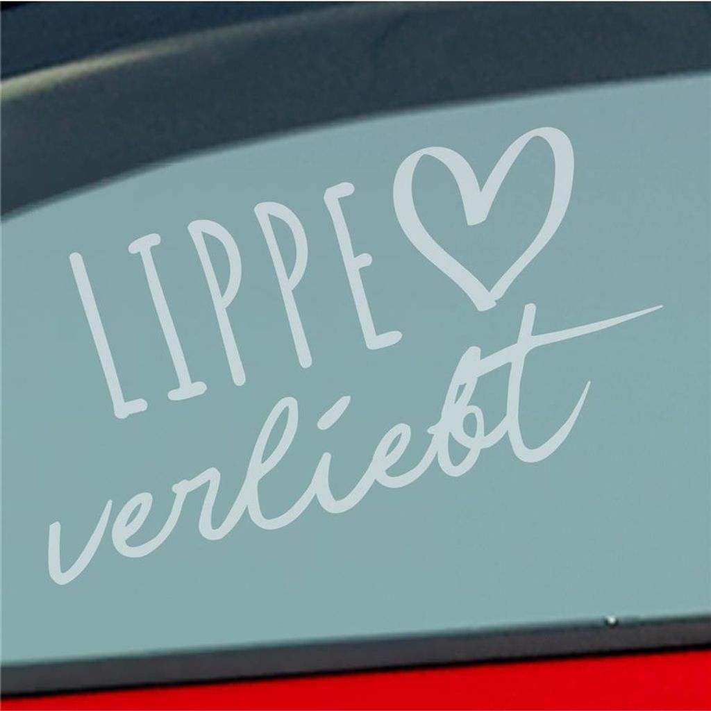 Auto Aufkleber Lippe verliebt Herz Fluss Wasser Water Liebe Car 19x10 cm Milchglas Sticker Heckscheibenaufkleber