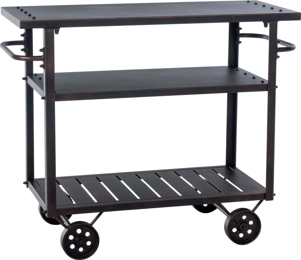 CLP Servierwagen Spring - Barwagen mit Rollen, Metall-Gestell,bronze