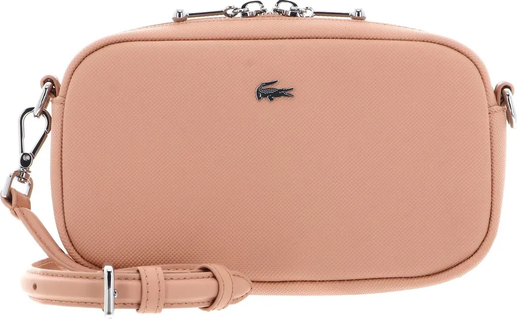 Sac crossover Lacoste Daily City en toile grainée Latte et Saumon