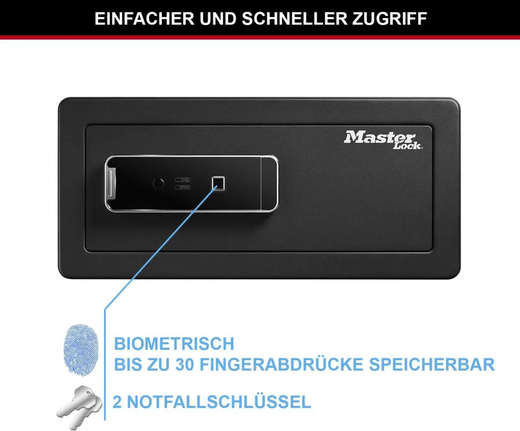Coffre-fort Biométrique LX110BEURHRO Idéal pour Documents et Bijoux