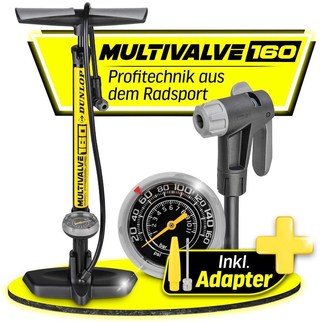 Dunlop Fahrradpumpe Luftpumpe Fahrrad alle Ventile -Premium Produktbild 