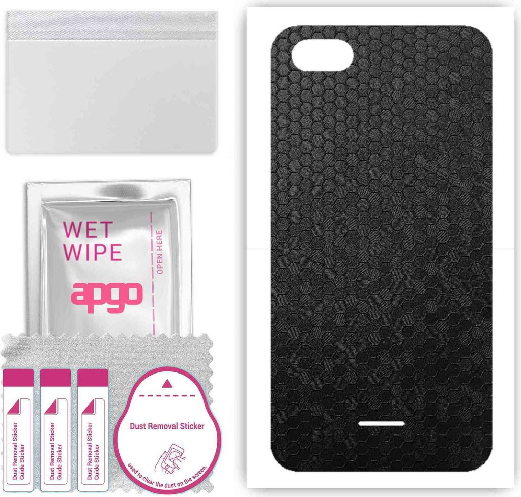 apgo Rückseite Schutzfolie, Skin, kompatibel mit Xiaomi Redmi 6A, Hinten Displayschutzfolie aus Vinylfolie, kratzfest, einfache Montage - Schwarze...
