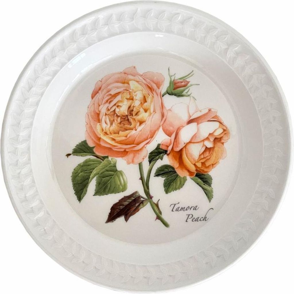 Portmeirion Keramik Kuchen-Teller Botanic Roses Tamora Peach