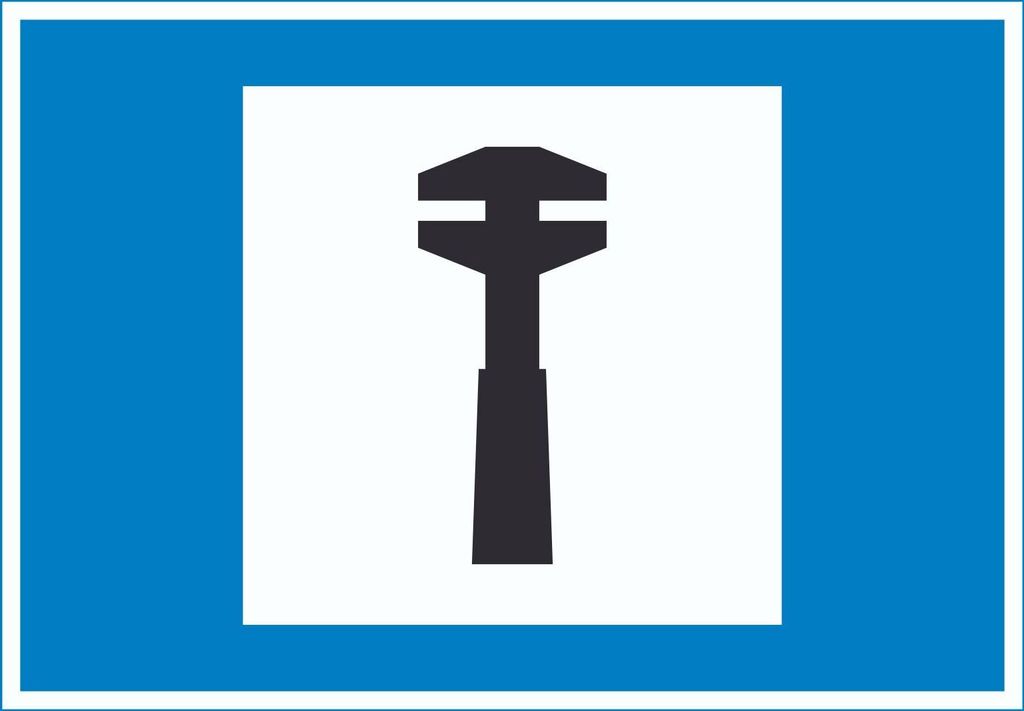 Pannenhilfe Symbol Schild A6 Rückseite selbstklebend