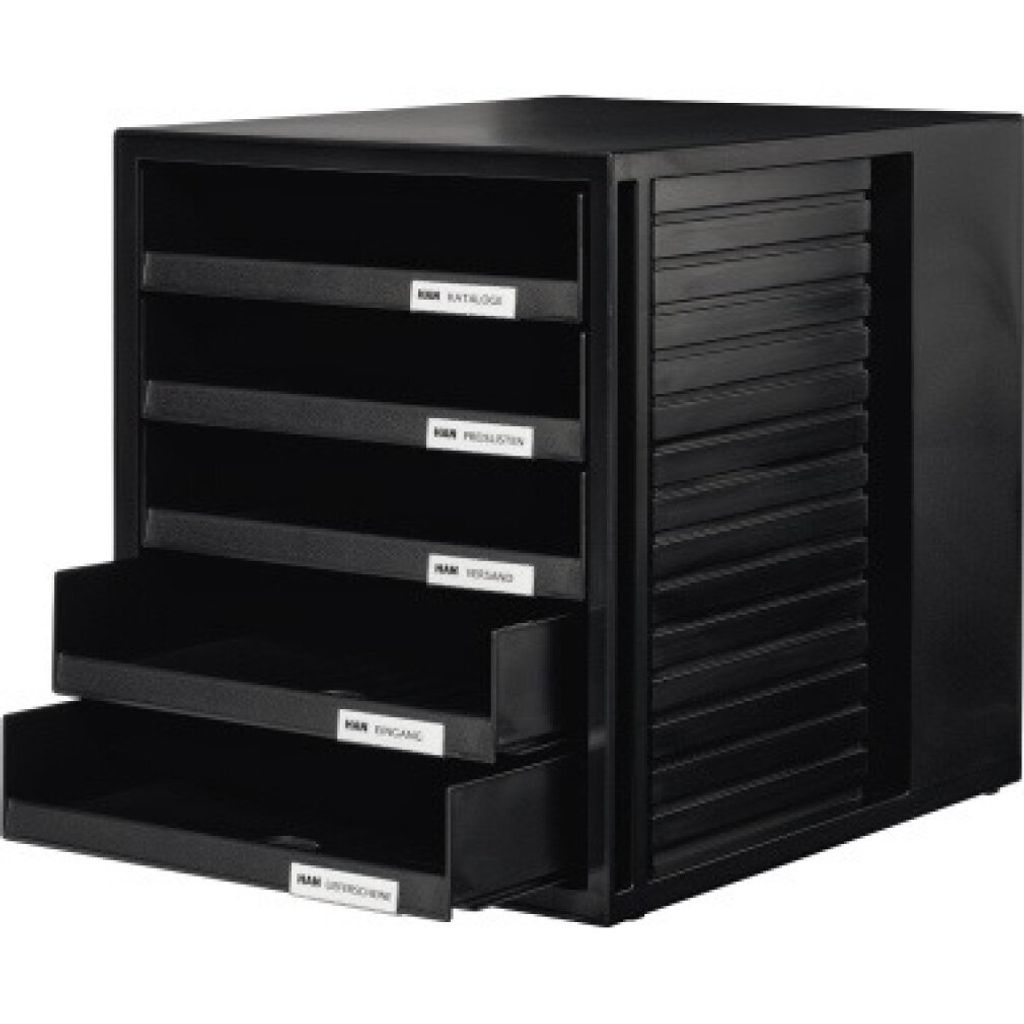 HAN Schubladenbox 1401-13 DIN A4 5Schubfächer PS Produktbild 