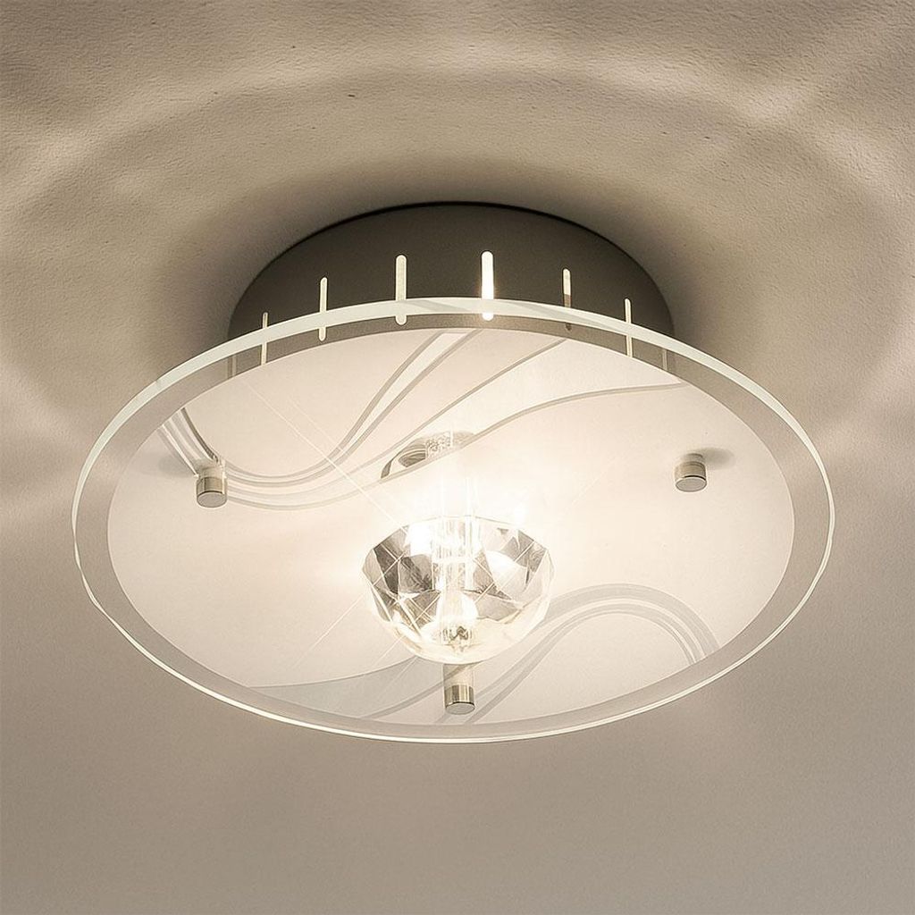 Deckenlampe aus Spiegelglas und lackiertem Metall