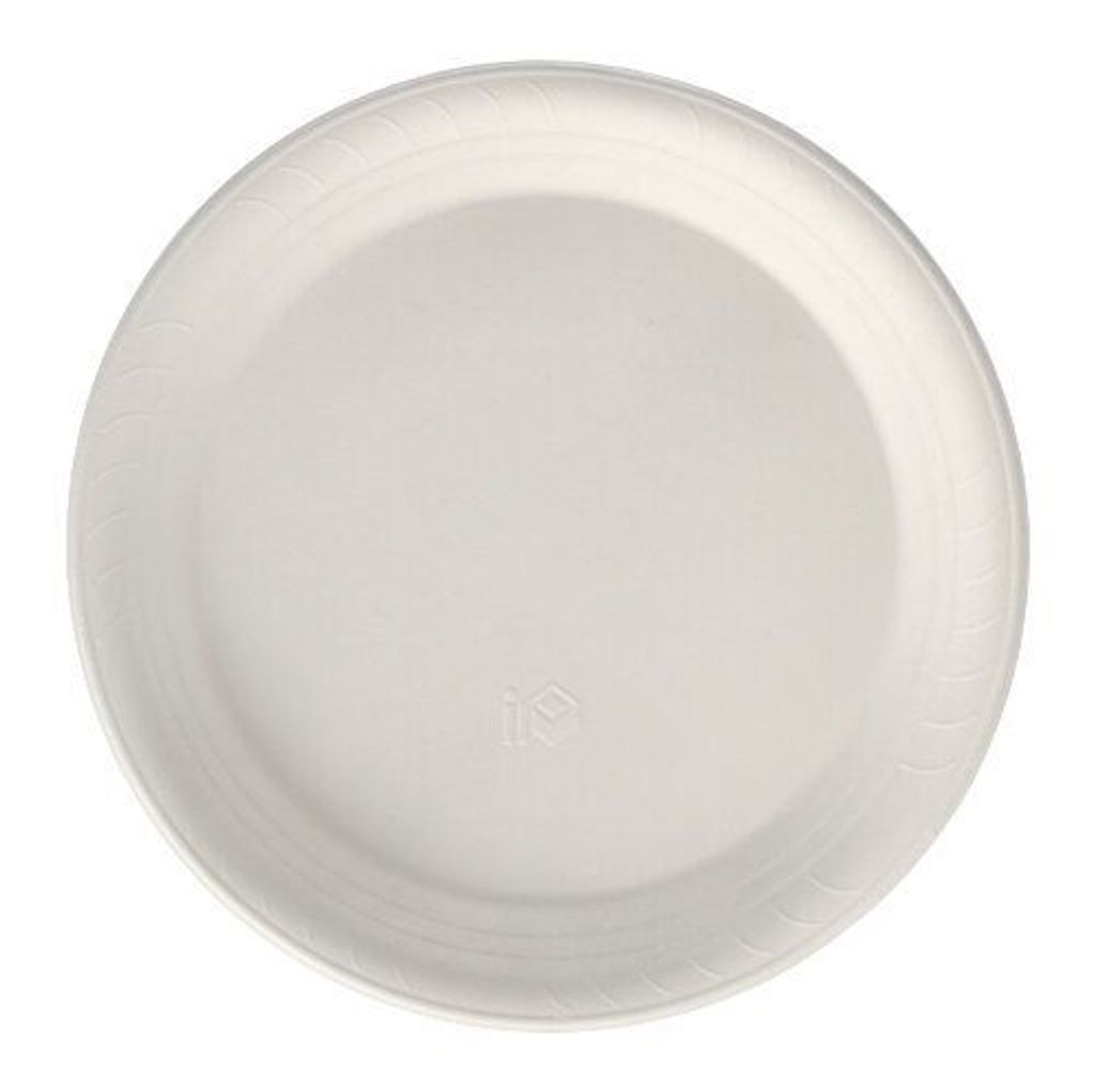 Papstar 86951, Teller, Rund, Zuckerrohr, Weiß, Einfarbig, Produktbild 