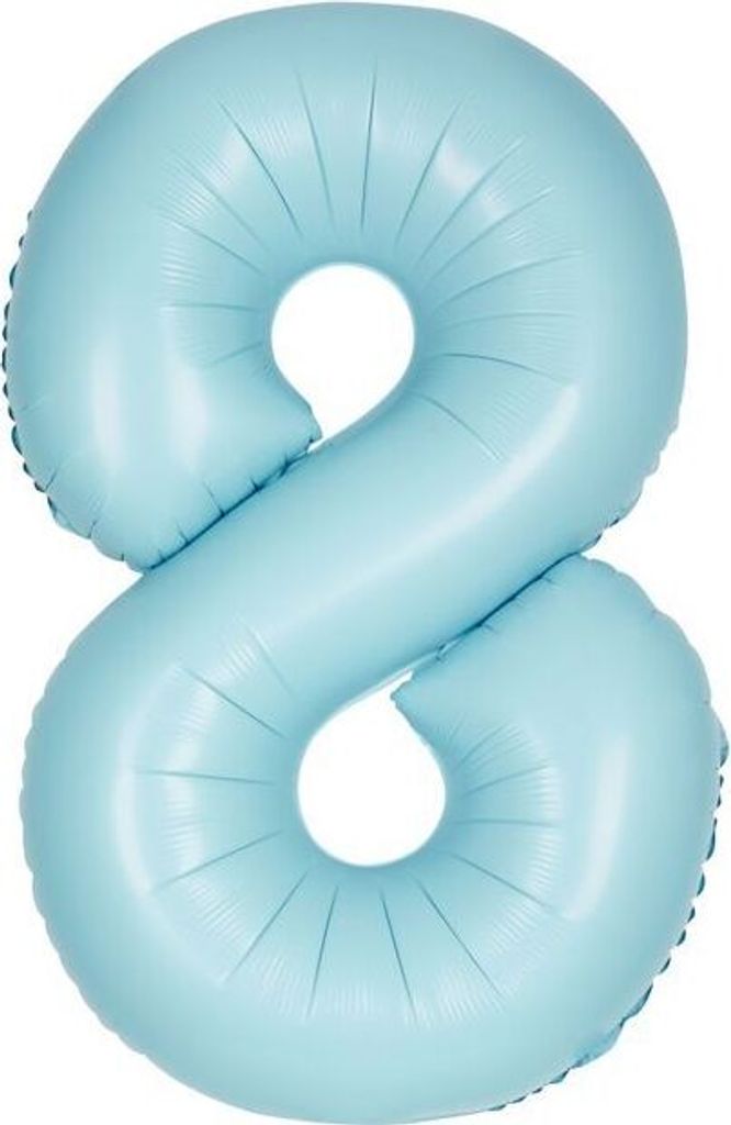 XL Folienballon hellblau matt Zahl 8