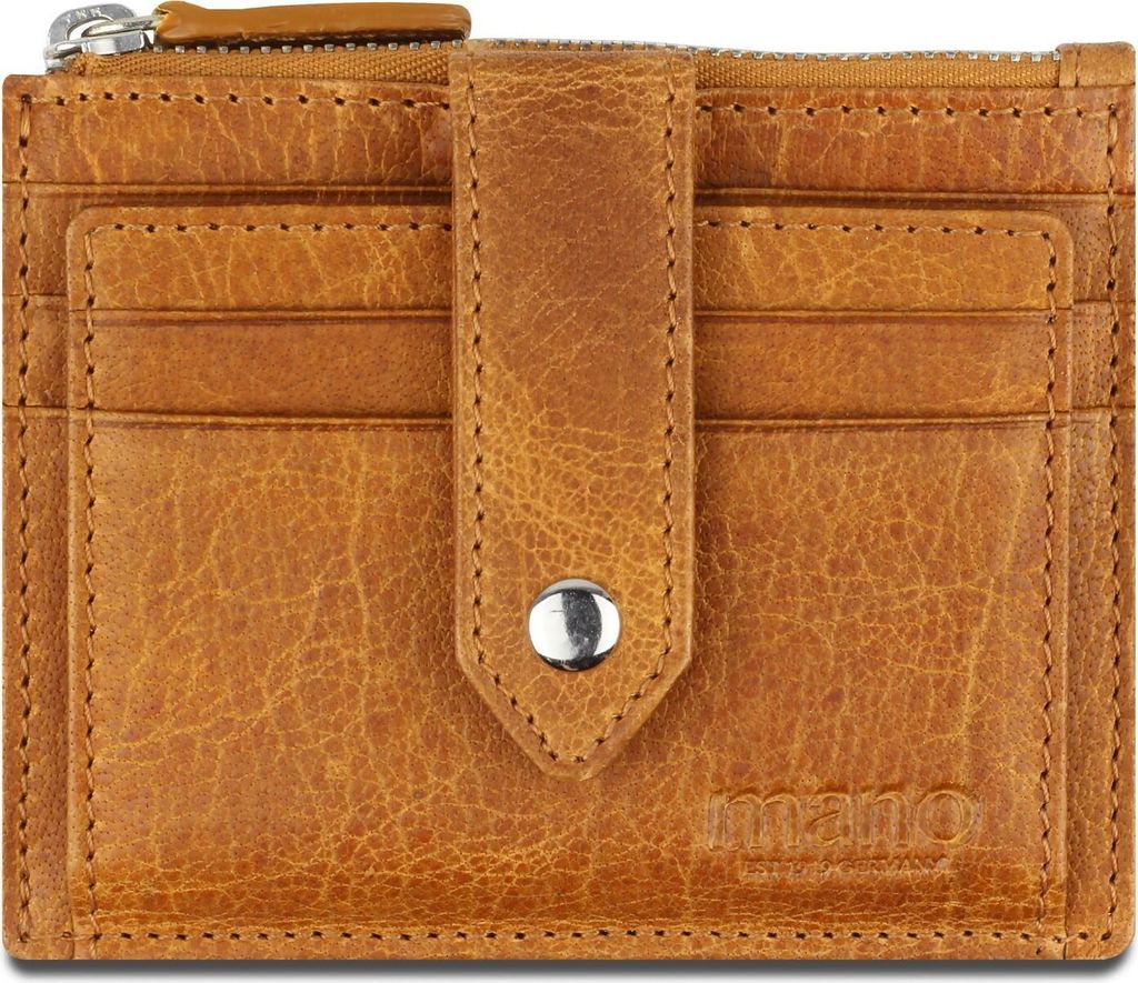 mano Leder Kartenetui Don Pietro Creditcard Wallet Cognac braun
