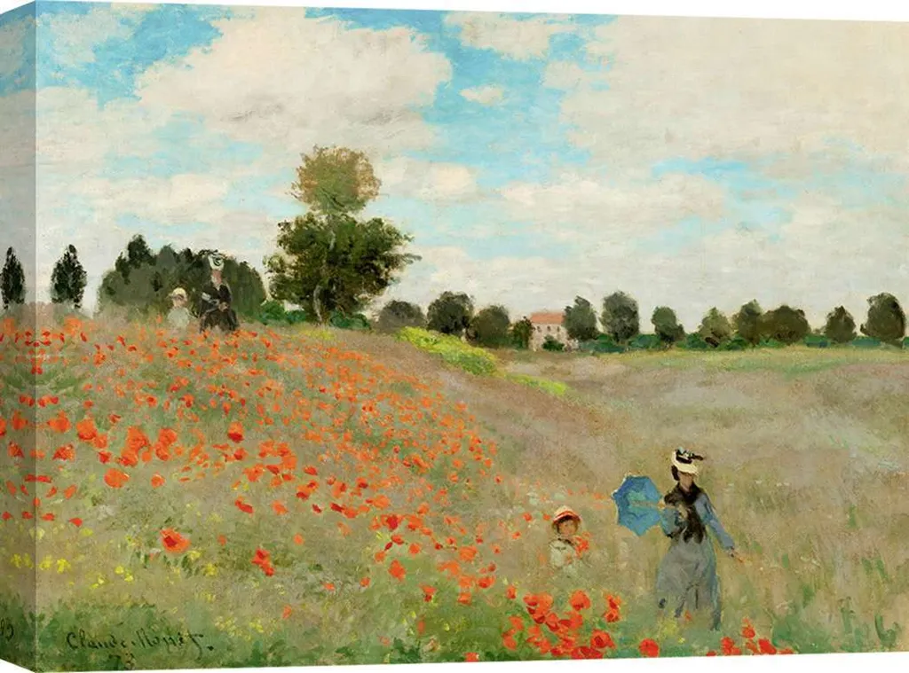 Claude Monet Coquelicots - Stampa d'Autore su Tela 60x40 cm