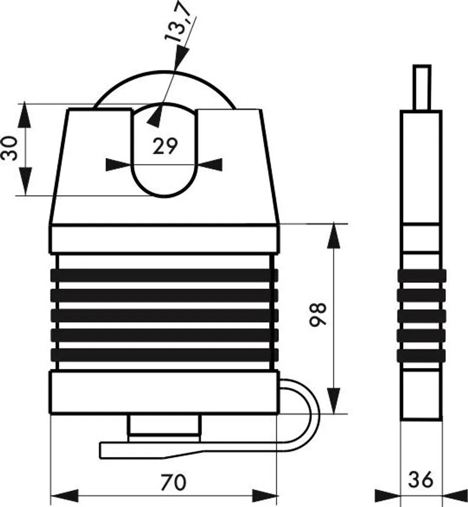 Cadenas de Sécurité Docker 65mm Thirard à Double Verrouillage Acier