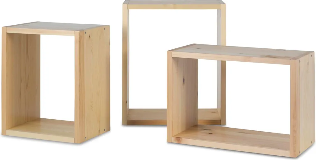 Optimisez votre Espace Mural : Set 3 Tablettes Suspendues Bois Naturel