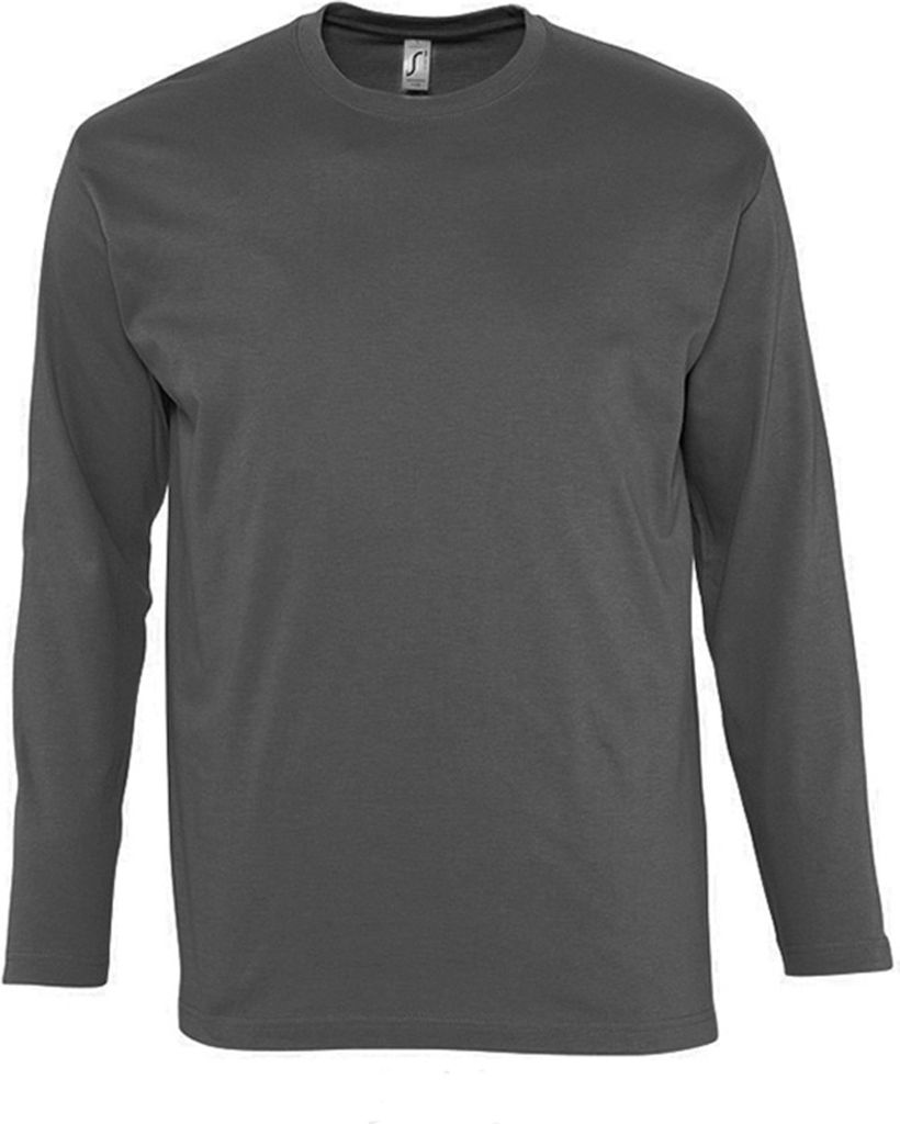 SOLS Herren Monarch Longsleeve / T-Shirt, Langarm PC313 (5XL) (Dunkelgrau)