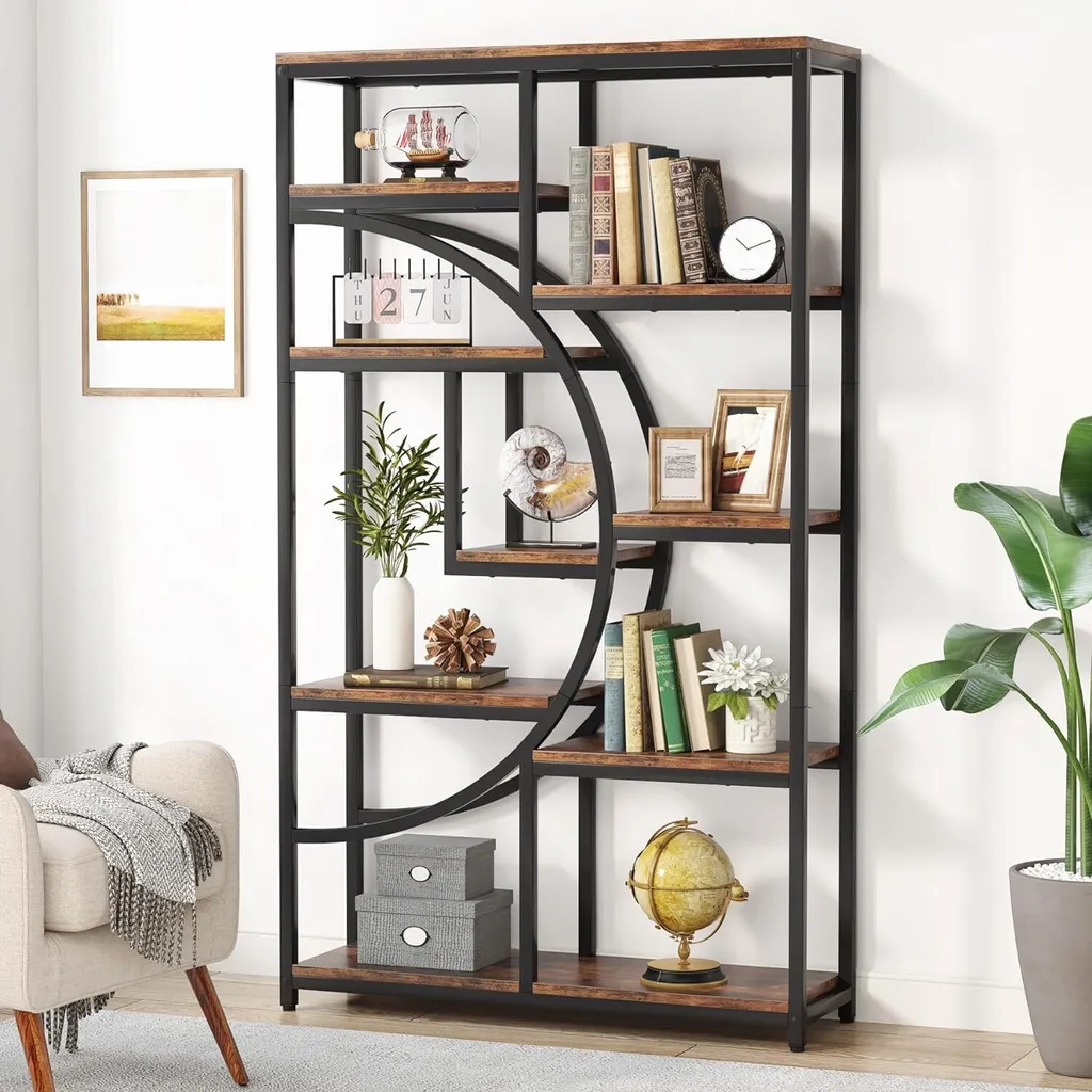 Étagère d'Affichage pour Salon et Bureau, Meuble de Rangement 5 Niveaux