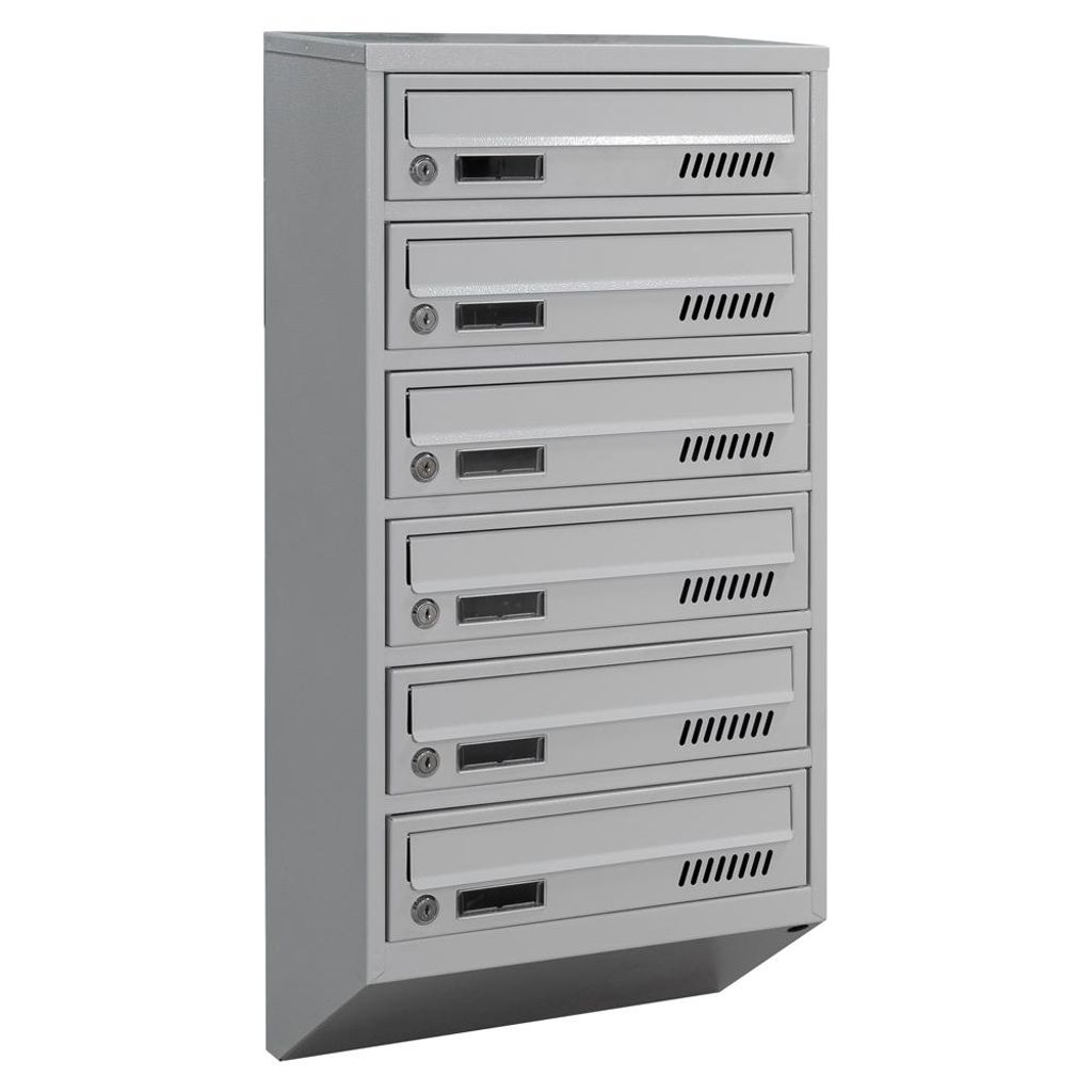 Cassetta postale condominiale 6 posti EURO GDS 6 RAL 7035 Immagine del prodotto 