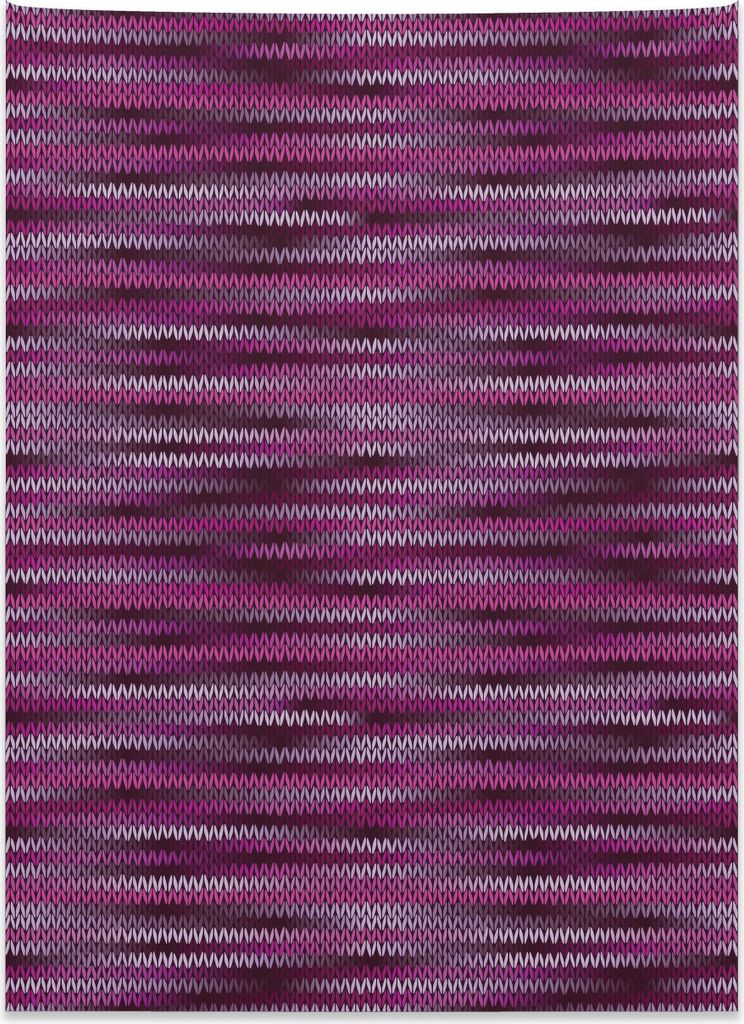 Abakuhaus Magenta Wandteppich, Vintage Strickmuster aus Weiches Mikrofaser Stoff Kein Verblassen Klare Farben Waschbar, 110 x 150 cm, Fuchsienfarbe...