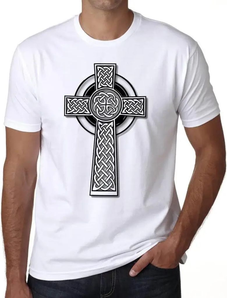Herren Grafik T-Shirt Keltisches Kreuz 1 – Celtic Cross 1 – Öko-Verantwortlich Vintage Jahrgang Kurzarm Lustige Druck Geburtstag Geschenk Mann